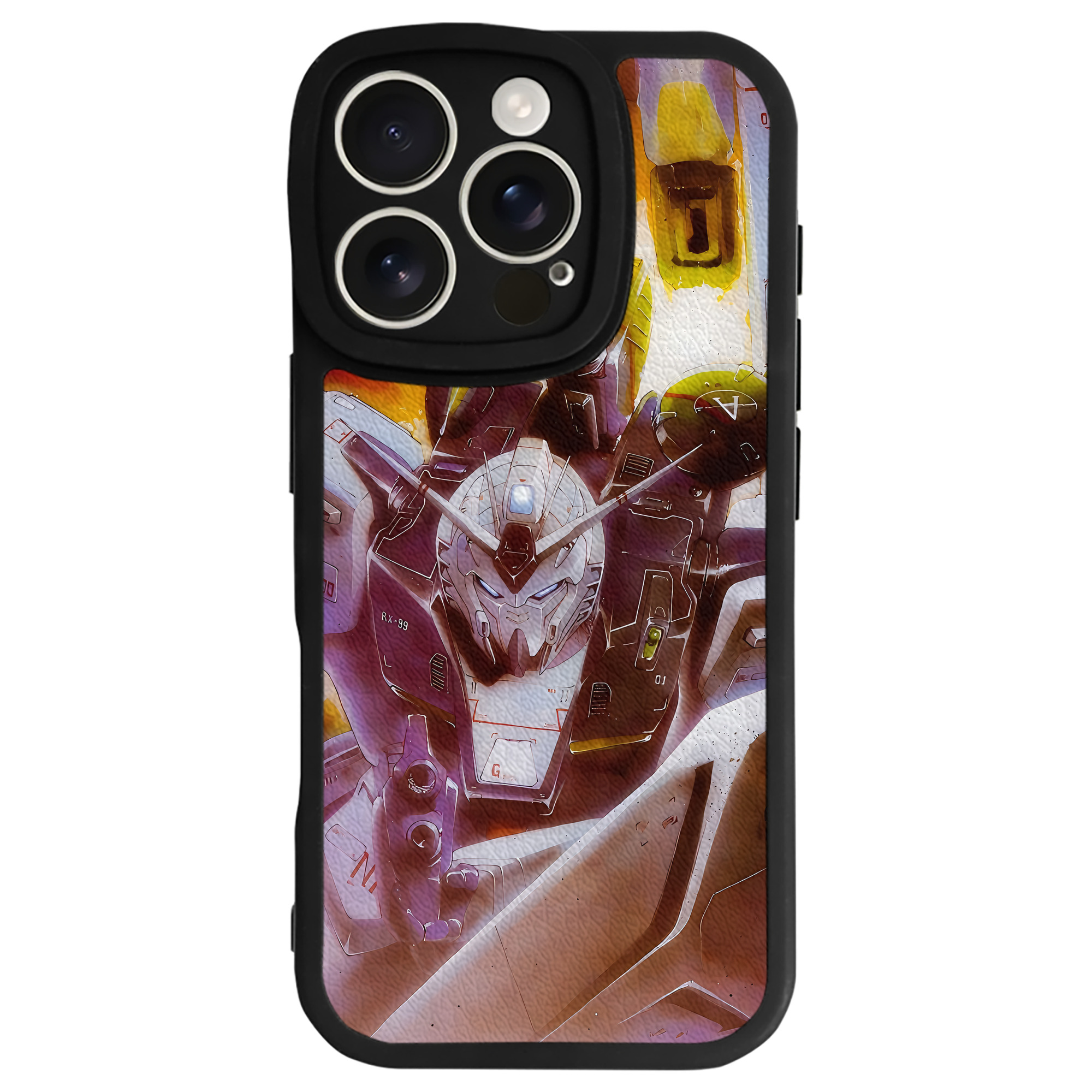 （画像用） 機動戦士ガンダム Mobile Suit Gundam 【iPhone 16シリーズ対応】シリコンスマホケース（レザー調） 材質：シリコン